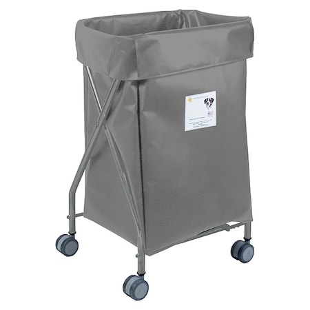 Narrow Collapsible Hamper, 5 Bushel Capacity, Gray Vinyl MPN:654G