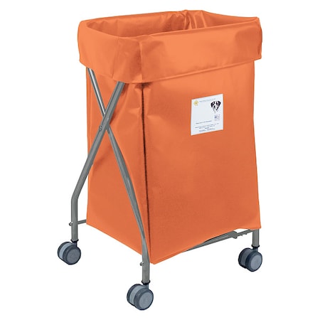 Narrow Collapsible Hamper, 5 Bushel Capacity, Orange Vinyl MPN:654O