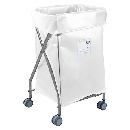 Narrow Collapsible Hamper, 5 Bushel Capacity, White Vinyl MPN:654WHT