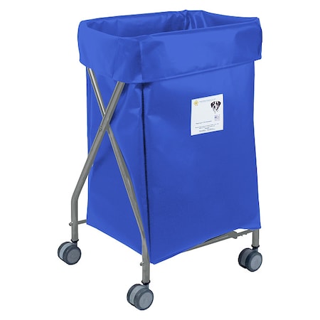 Wide Collapsible Hamper, 5 Bushel Capacity, Blue Vinyl MPN:655B