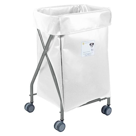 Wide Collapsible Hamper, 5 Bushel Capacity, White Vinyl MPN:655WHT