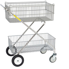 R&B Wire Double Basket Office Utility Cart 500