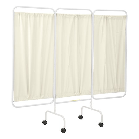 Three Panel Mobile Privacy Screen with Antimicrobial Beige Vinyl Panels MPN:PSS-3C/AML/C