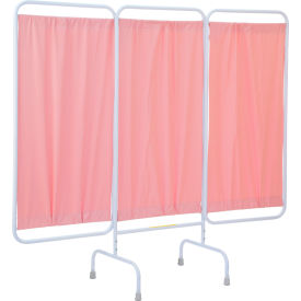 R&B Wire Three Panel Stationary Antimicrobial Medical Privacy Screen Mauve PSS-3/AML/M