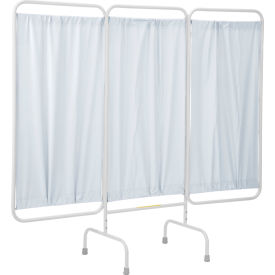 R&B Wire Three Panel Stationary Antimicrobial Medical Privacy Screen White PSS-3/AML/WHT
