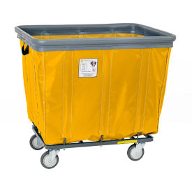 R&B Wire 6 Bushel Vinyl Bumper Truck All Swivel Casters Yellow 406SOBC/YEL