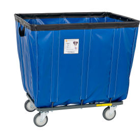 R&B Wire 6 Bushel Vinyl Basket Truck All Swivel Casters Blue 406SOC/BL