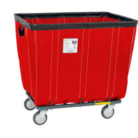 R&B Wire 8 Bushel Vinyl Basket Truck All Swivel Casters Red 408SOC/RD