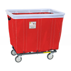 R&B Wire 10 Bushel Antimicrobial Vinyl Basket Truck w/ Antimicrobial Bumper Red 410SOBC/ANTI/RD