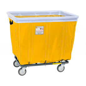 R&B Wire 10 Bushel Antimicrobial Vinyl Basket Truck w/ Antimicrobial Bumper Yellow 410SOBC/ANTI/YEL