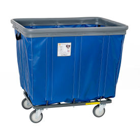 R&B Wire 12 Bushel Vinyl Bumper Truck 2 Rigid 2 Swivel Casters Blue 412SOB2+2/BL