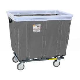 R&B Wire 12 Bushel Antimicrobial Vinyl Basket Truck w/ Antimicrobial Bumper Gray 412SOBC/ANTI/GRY