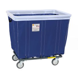 R&B Wire 14 Bushel Antimicrobial Vinyl Basket Truck w/ Antimicrobial Bumper Navy 414SOBC/ANTI/NVY