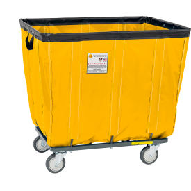 R&B Wire 14 Bushel Antimicrobial Vinyl Basket Truck All Swivel Casters Yellow 414SOC/ANTI/YEL