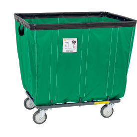 R&B Wire 14 Bushel Vinyl Basket Truck All Swivel Casters Forest Green 414SOC/FG