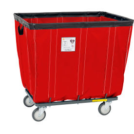 R&B Wire 14 Bushel Vinyl Basket Truck All Swivel Casters Red 414SOC/RD