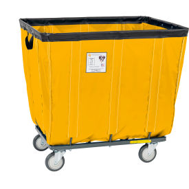 R&B Wire 14 Bushel Vinyl Basket Truck All Swivel Casters Yellow 414SOC/YEL