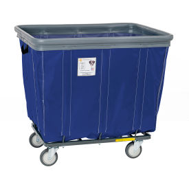 R&B Wire 16 Bushel Vinyl Bumper Truck 2 Rigid 2 Swivel Casters Navy 416SOB2+2/NVY