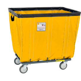 R&B Wire Antimicrobial Vinyl Basket Truck 2 Rigid 2 Swivel Casters 18 Bushel Cap. Yellow 418SO2+2/ANTI/YEL