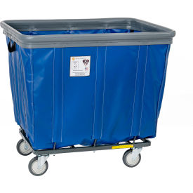 R&B Wire Vinyl Bumper Truck 2 Rigid 2 Swivel Casters 18 Bushel Capacity Blue 418SOB2+2/BL