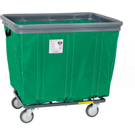 R&B Wire Vinyl Bumper Truck 2 Rigid 2 Swivel Casters 18 Bushel Capacity Forest Green 418SOB2+2/FG