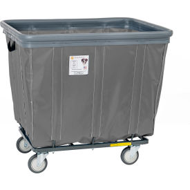 R&B Wire Vinyl Bumper Truck 2 Rigid 2 Swivel Casters 18 Bushel Capacity Gray 418SOB2+2/GRY