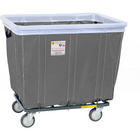 R&B Wire Antimicrobial Vinyl Basket Truck w/ Bumper 18 Bushel Capacity Gray 418SOBC/ANTI/GRY