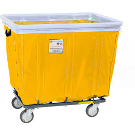 R&B Wire Antimicrobial Vinyl Basket Truck w/ Bumper 18 Bushel Capacity Yellow 418SOBC/ANTI/YEL
