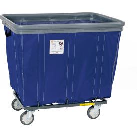 R&B Wire Vinyl Bumper Truck All Swivel Casters 18 Bushel Capacity Navy 418SOBC/NVY