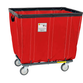 R&B Wire Antimicrobial Vinyl Basket Truck All Swivel Casters 18 Bushel Capacity Red 418SOC/ANTI/RD