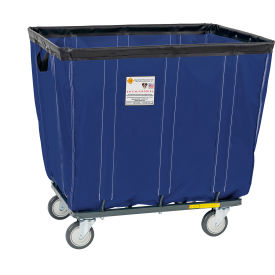 R&B Wire Antimicrobial Vinyl Basket Truck 2 Rigid 2 Swivel Casters 20 Bushel Capacity Navy 420SO2+2/ANTI/NVY