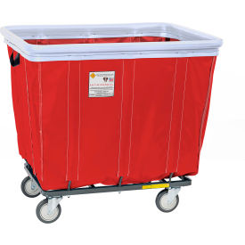 R&B Wire Antimicrobial Vinyl Basket Truck w/ Bumper 20 Bushel Capacity Red 420SOBC/ANTI/RD