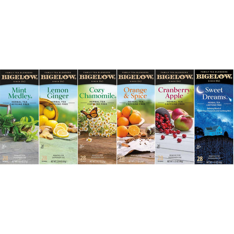 Bigelow Herbal Assortment Tea Bags, 28 Per Box, Carton Of 6 Boxes MPN:17578
