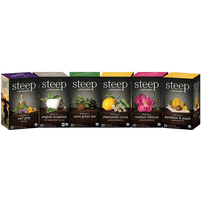 Bigelow Organic Tea Assortment Bags, 20 Per Box, Carton Of 6 Boxes MPN:27777