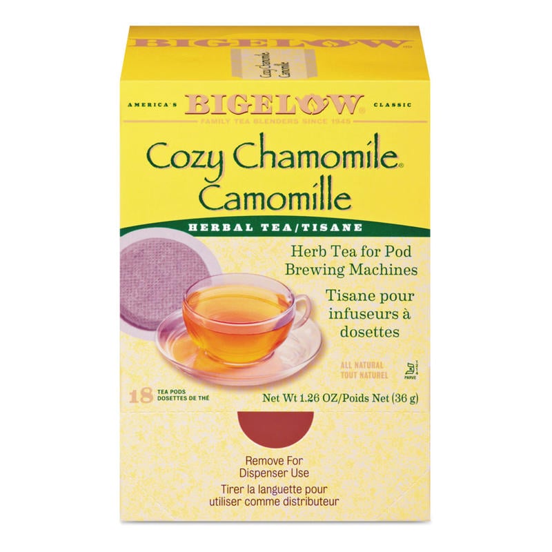 Bigelow Cozy Chamomile Herbal Tea Single-Serve Pods, 1.9 Oz, Box Of 18 MPN:RCB10906