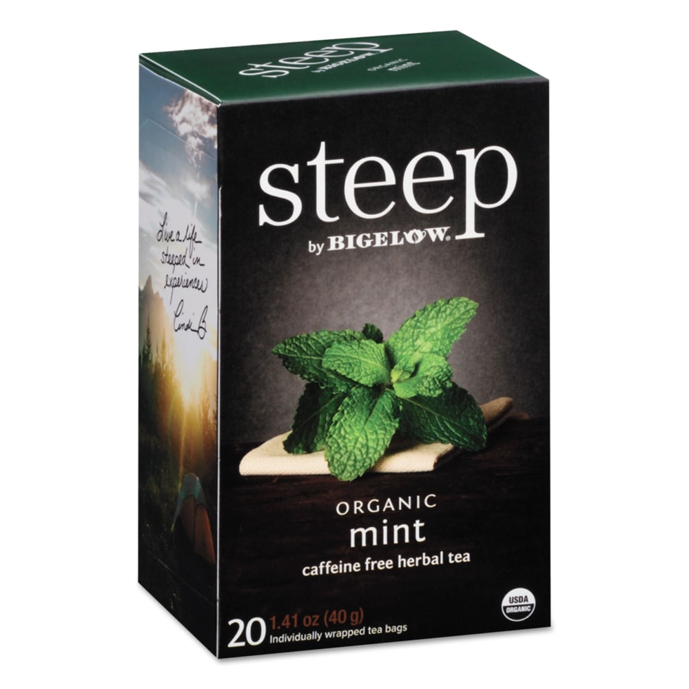 Bigelow Steep Tea, Mint, 1.41 Oz, Box Of 20 Tea Bags MPN:RCB17709