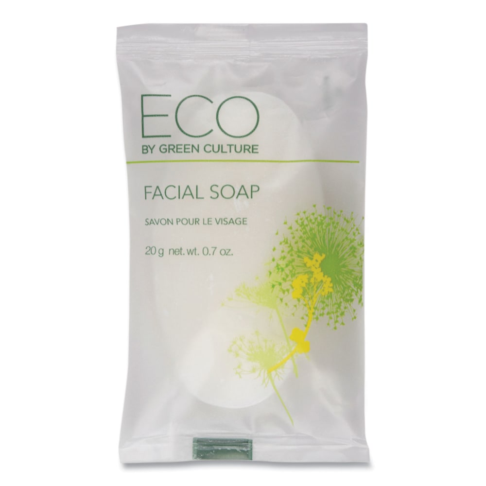 Eco By Green Culture Facial Soap Bar, Clean Scent, 0.71 oz, 500/Carton MPN:SP-EGC-FL