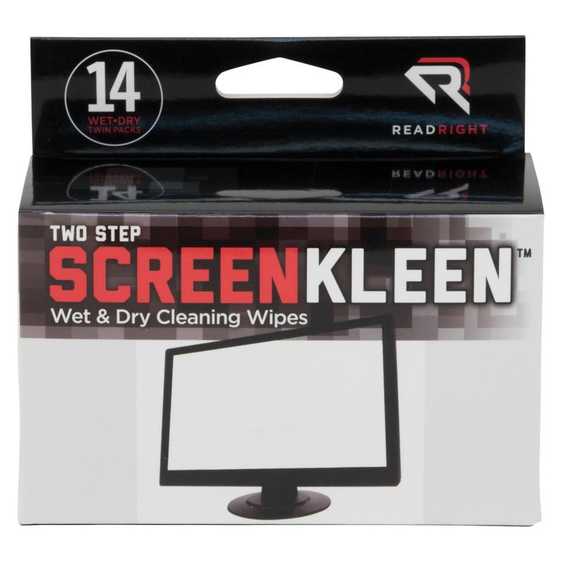 Two Step ScreenKleen Wet and Dry Cleaning Wipes, 5 x 5, 14/Box MPN:RR1205