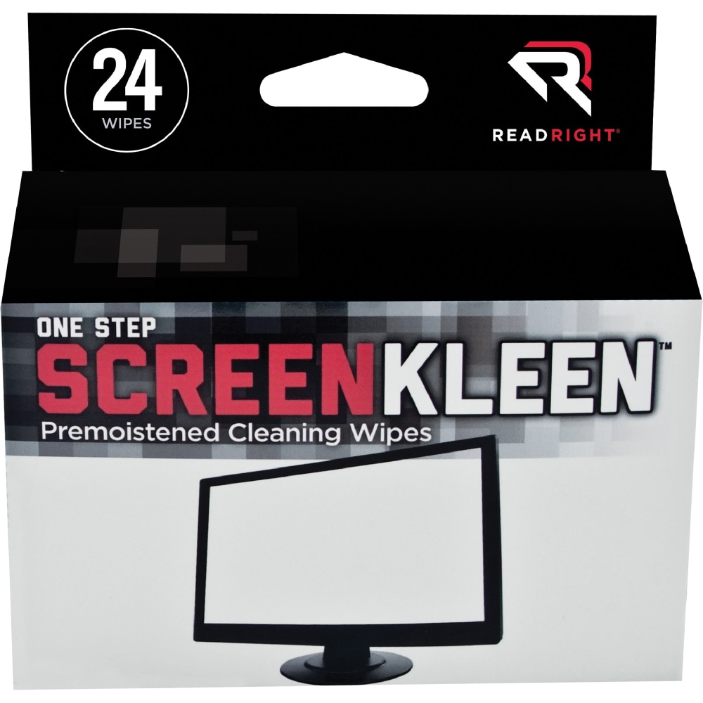 Read Right One Step CRT Screen Cleaning Wipes - 24 / Box MPN:RR1209