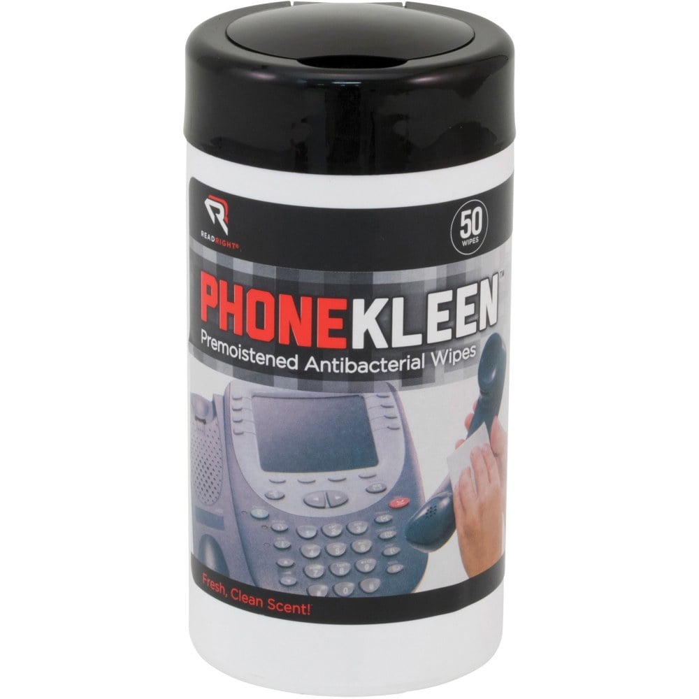Read Right PhoneKleen Wipes - For Telephone - Pre-moistened - 50 / Tub - 1 Each (Min Order Qty 9) MPN:RR1403