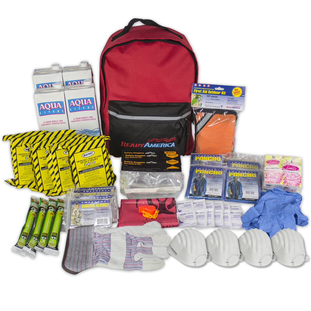Ready America 4-Person 3-Day Essential Emergency Backpack MPN:70380