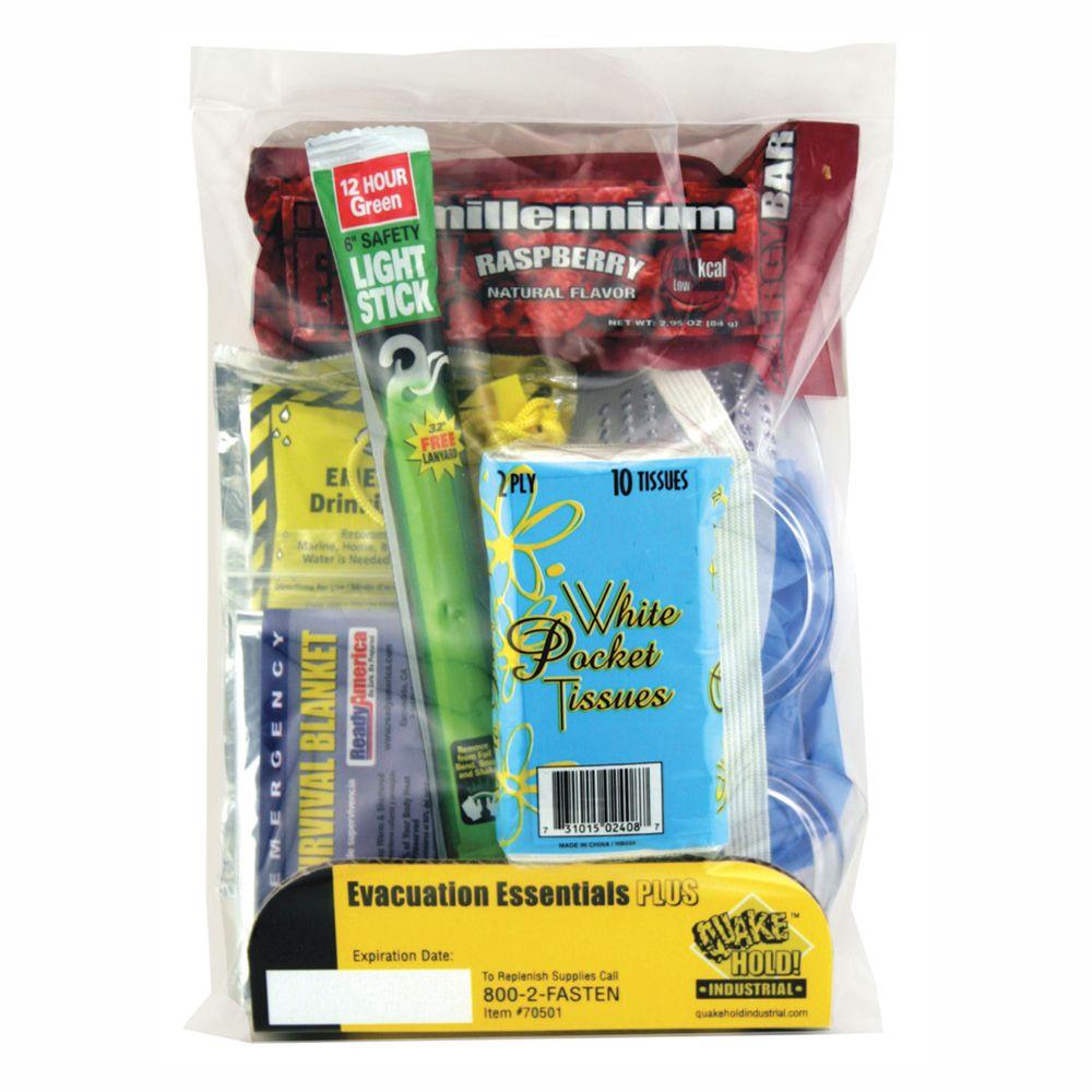 QuakeHOLD! 10-Piece Evacuation Essentials Emergency Kits, Case Of 6 Kits MPN:70502