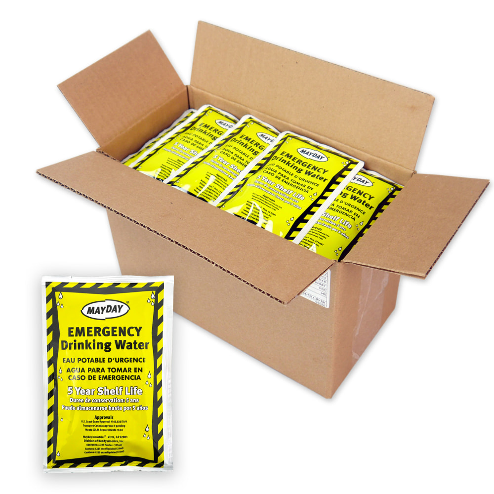 Ready America Mayday Water Pouches, 4.225 Oz, Pack Of 50 Pouches MPN:73021