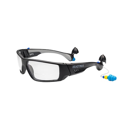 SoundShield Pro Series 1 Bi Focal 2.0 Safety Glasses w/ 25NRR Earplugs Blk Frame Clr Lens MPN:GLPS1-BF-1