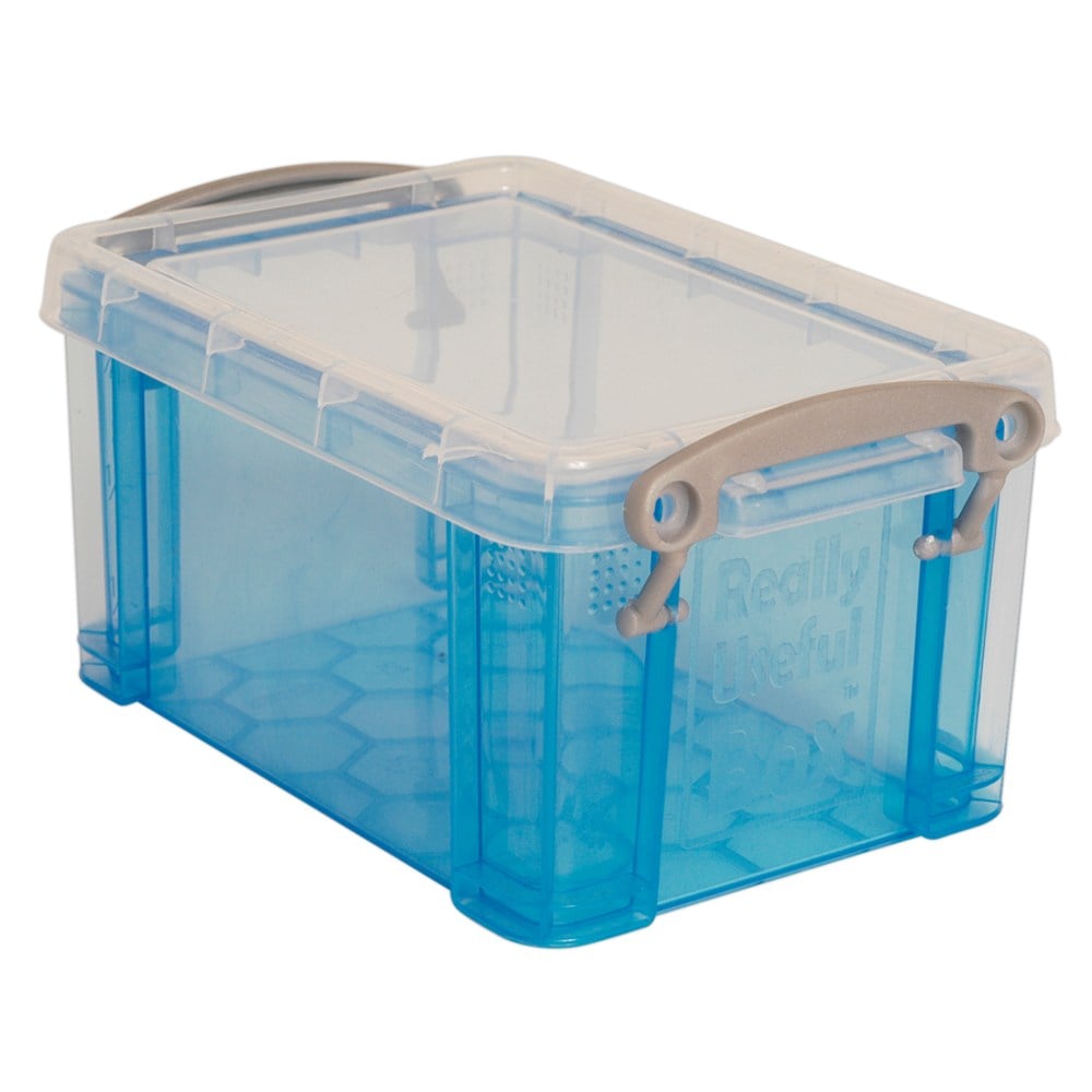 Really Useful Box Plastic Storage Container With Built-In Handles And Snap Lid, 1.6 Liters, 7 1/2in x 5 1/4in x 4 1/4in, Blue (Min Order Qty 16) MPN:1.6TB