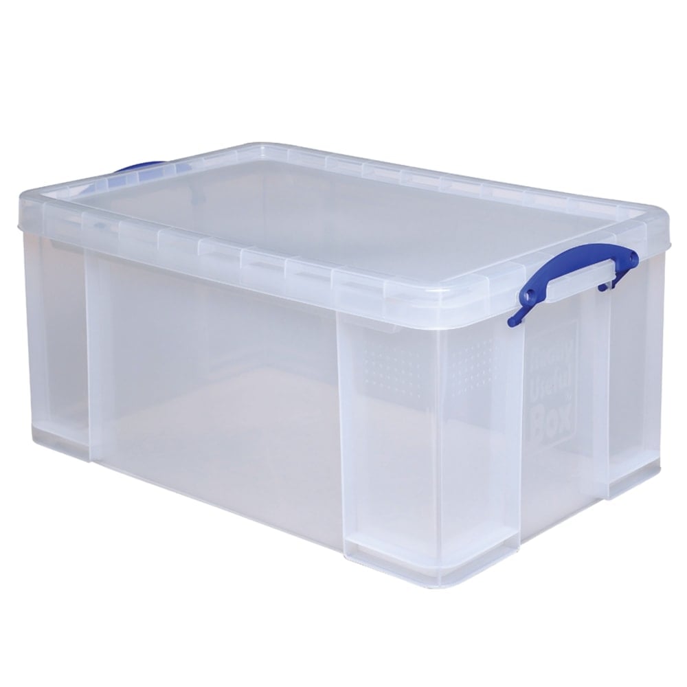 Really Useful Box Plastic Storage Container With Handles/Latch Lid, 28in x 17 5/16in x 12 1/4in, Clear (Min Order Qty 3) MPN:64C