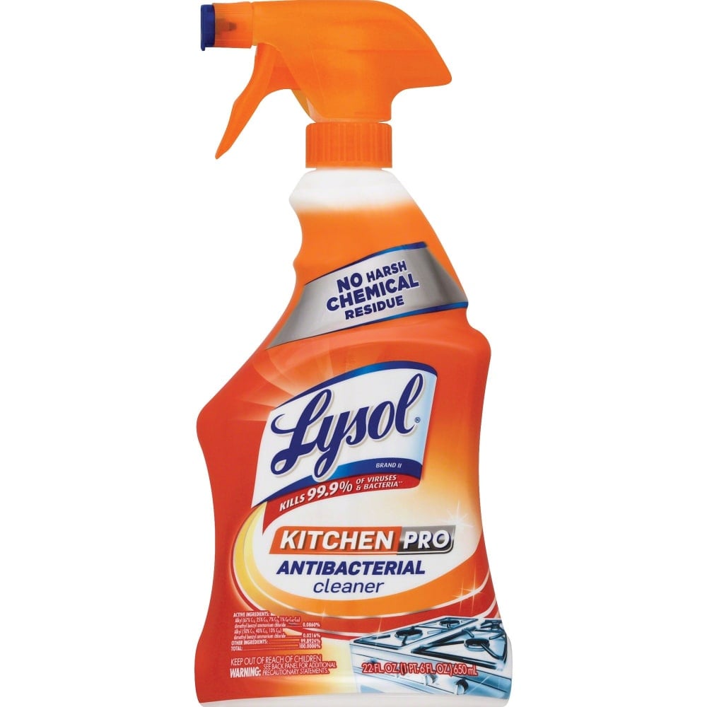 Lysol Kitchen Pro Antibacterial Cleaner, 22 fl oz (0.7 quart), Fresh Citrus Scent, Case of 9 - 79556CT MPN:79556CT
