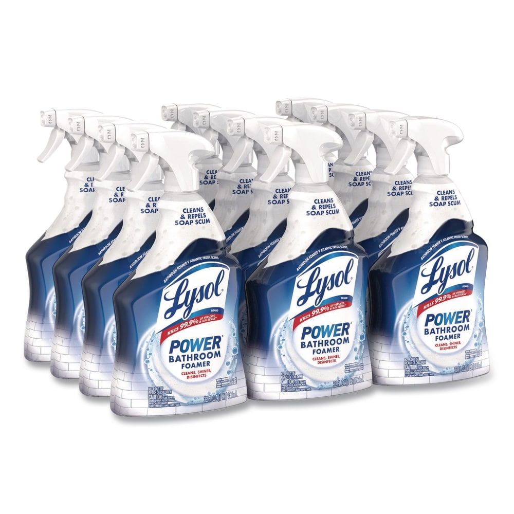 Lysol Disinfectant Power Bathroom Foamer, Atlantic Fresh Scent, 32 Oz, Carton Of 12 Bottles MPN:19200-02699