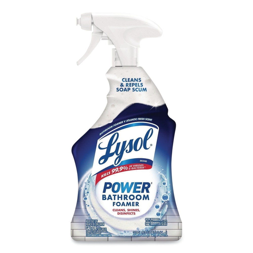 LYSOL Brand Disinfectant Power Bathroom Foamer, Liquid, Atlantic Fresh, 32 oz Spray Bottle MPN:19200-02699EA