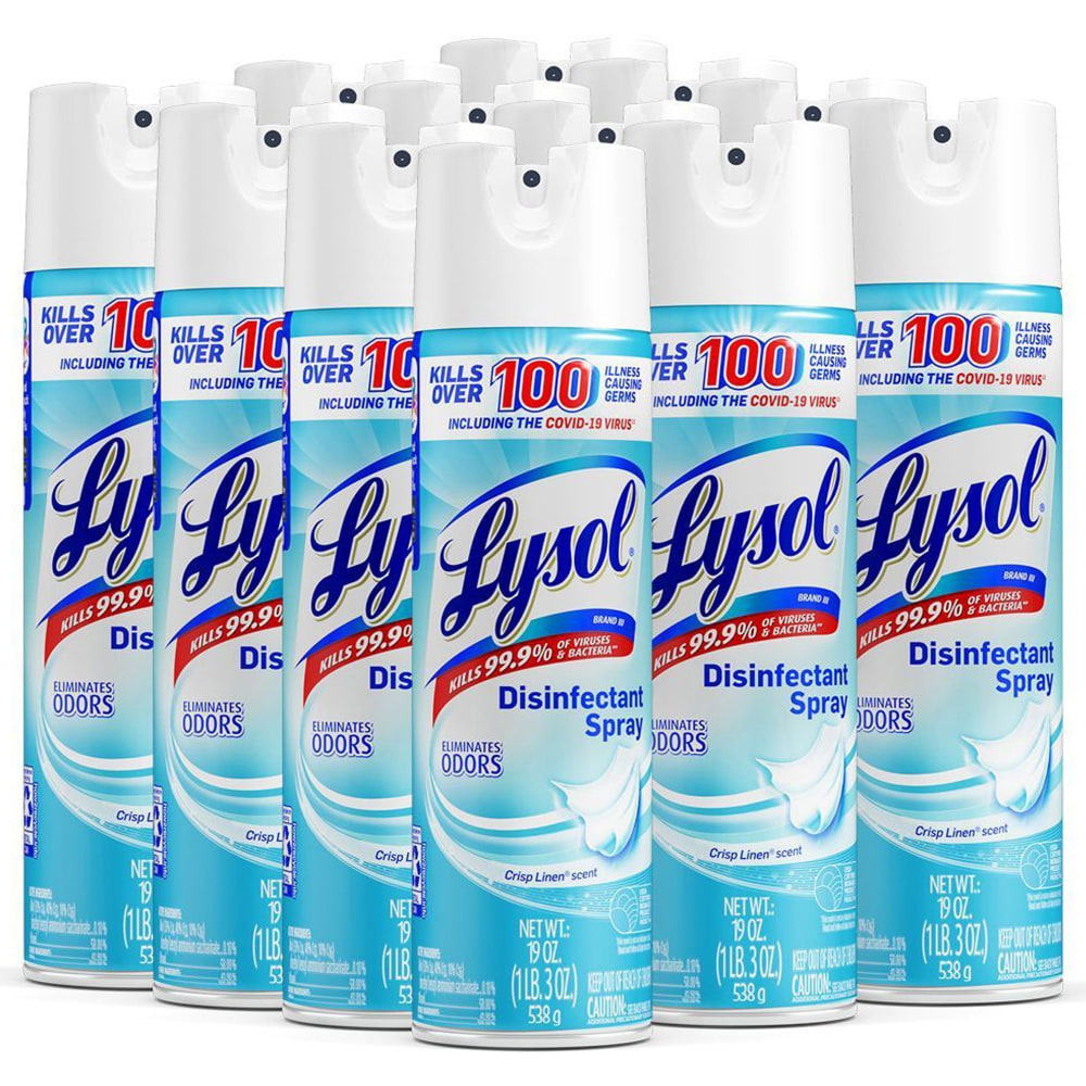 Lysol Crisp Linen Disinfectant Spray, 19 Oz, 12/Case, 1920079329 MPN:19200-79329